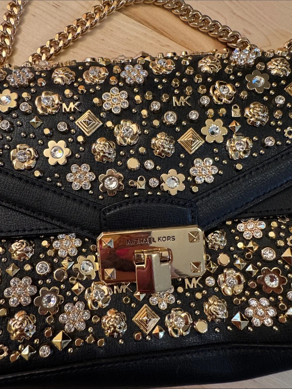 Michael Kors Limited Edition Whitney embellished shoulder bag floral studs-Purse